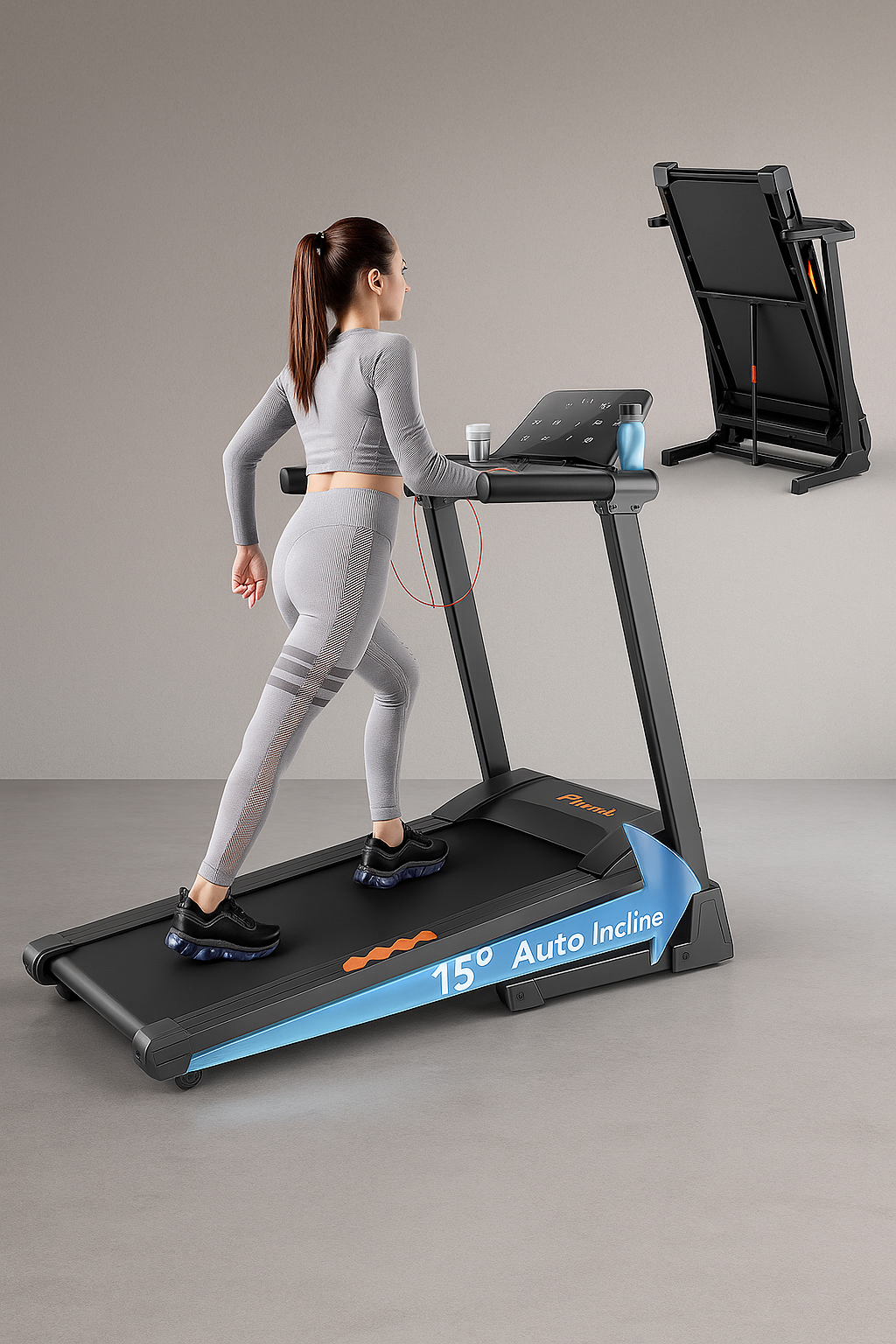 Formill FT61 Professionelles Laufband – Klappbar, Leise, Automatische Steigung 15 %, 3,0 Std.