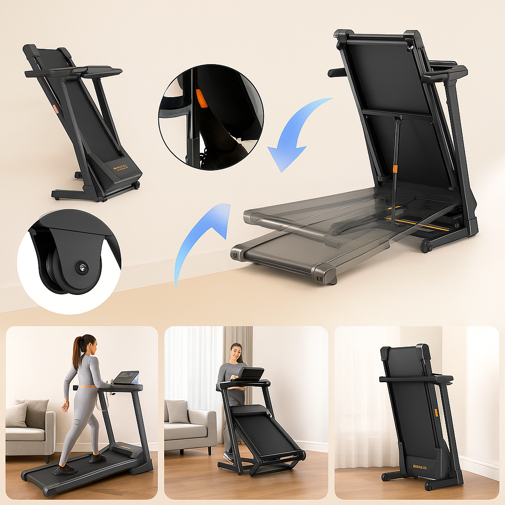 Formill FT61 Professionelles Laufband – Klappbar, Leise, Automatische Steigung 15 %, 3,0 Std.