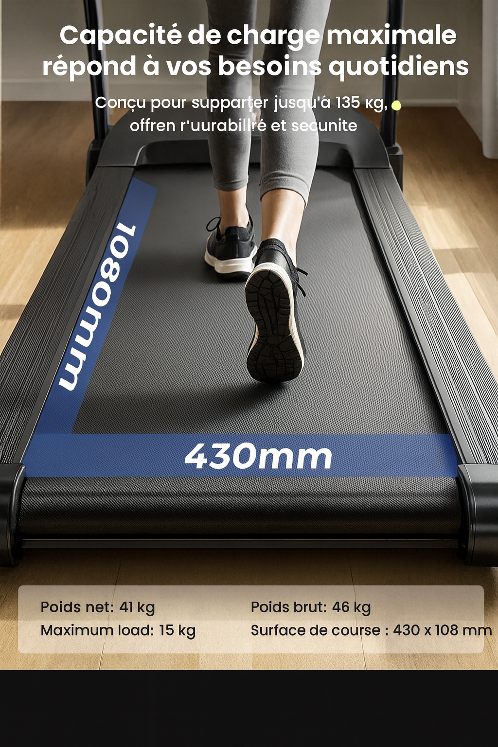 Formill FT61 Professionelles Laufband – Klappbar, Leise, Automatische Steigung 15 %, 3,0 Std.