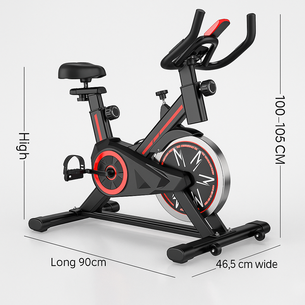 Indoor-Spinbike – Leises Fitnessgerät mit einstellbarem Widerstand – Ideal für Cardio, Gewichtsverlust und Heimtraining